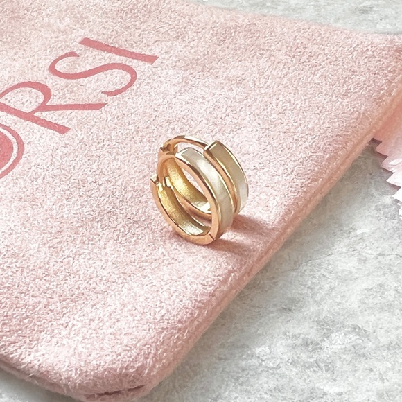 New ORSI Silver Hoops Brooke Earrings Gold Plated - Picture 1 of 6